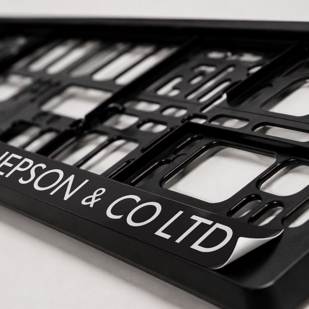 Black Rail Vinyl Sticker 500 x 15mm PRINTED (Per 100)