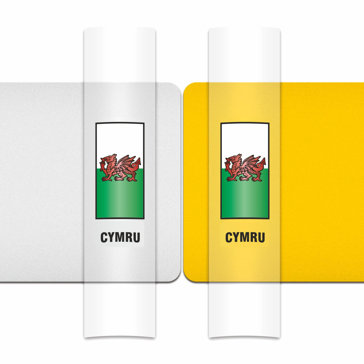 Clear motorcycle sticker with Wales flag