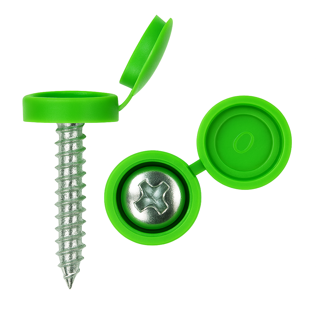 Self Tapping Screws +Green Caps (per100)