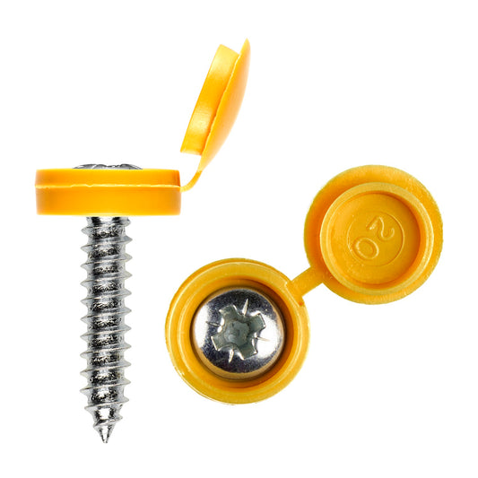 Self Tapping Screws + Yellow Caps (per 100)