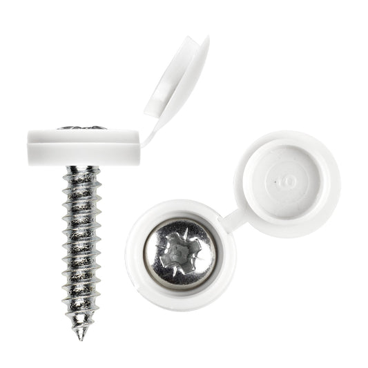 Self Tapping Screws +Brilliant White Caps (per100)