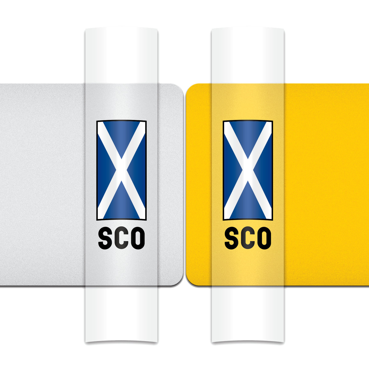 Clear car sticker with Scotland flag