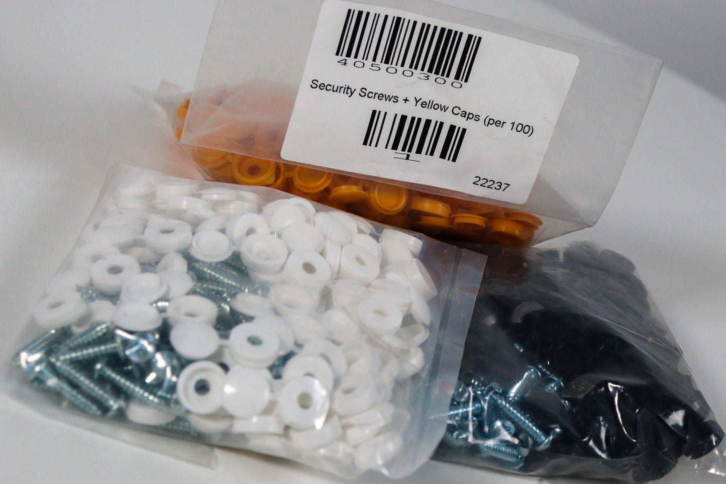 Security Screws + Brilliant White Caps (per 100)